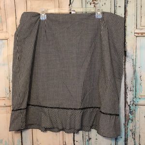 Talbots Black White Gingham A-Line Skirt Size 24W